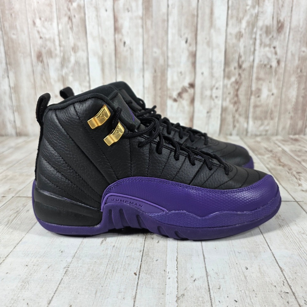 Jordan 12 Retro Field Purple GS Black Gold 153265-057 Size 5Y